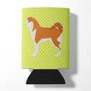 Akita Checkerboard Green Can or Bottle Hugger BB3872CC