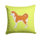 Akita Checkerboard Green Throw Pillow - 14x14 Decorative Pillow – Art for Your Home & Patio BB3872PW1414