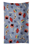 Basset Hound Dog House Collection Kitchen Towel Velour Plush Front and Cotton Loop Back Machine Washable