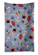 Jack Russell Terrier Dog House Collection Kitchen Towel Velour Plush Front and Cotton Loop Back Machine Washable