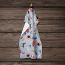 Black Labrador Retriever Dog House Collection Kitchen Towel Velour Plush Front and Cotton Loop Back Machine Washable