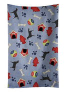 Black Labrador Retriever Dog House Collection Kitchen Towel Velour Plush Front and Cotton Loop Back Machine Washable