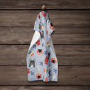 Dog House Collection French Bulldog Kitchen Towel Velour Plush Front and Cotton Loop Back Machine Washable