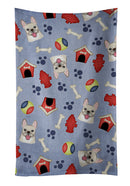 Dog House Collection French Bulldog Kitchen Towel Velour Plush Front and Cotton Loop Back Machine Washable