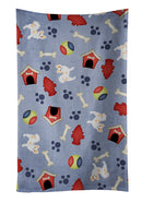 Dog House Collection Longhair Pied Chihuahua Kitchen Towel Velour Plush Front and Cotton Loop Back Machine Washable