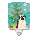 Merry Christmas Tree Mastiff White Ceramic Night Light Compact, UL-Certified, Ideal for Bedroom, Bathroom, Nursery, Hallway, Kitchen, 6x4x3, Multicolor