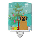 Merry Christmas Tree Mastiff Ceramic Night Light Compact, UL-Certified, Ideal for Bedroom, Bathroom, Nursery, Hallway, Kitchen, 6x4x3, Multicolor