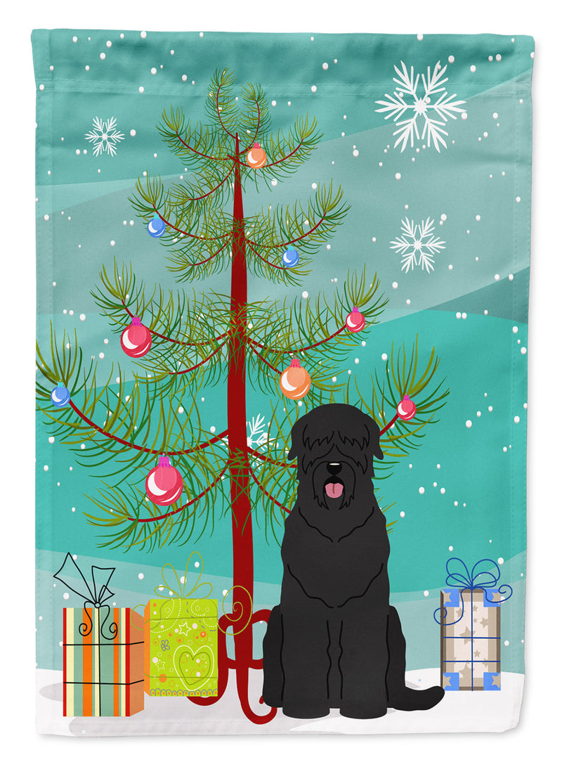 Merry Christmas Tree Black Russian Terrier Flag Garden Size BB4151GF