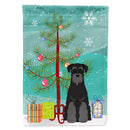 Merry Christmas Tree Standard Schnauzer Black House Flag 28x40 Porch Sleeve Pole Decorative Outside Yard Banner Artwork Wall Hanging, Polyester