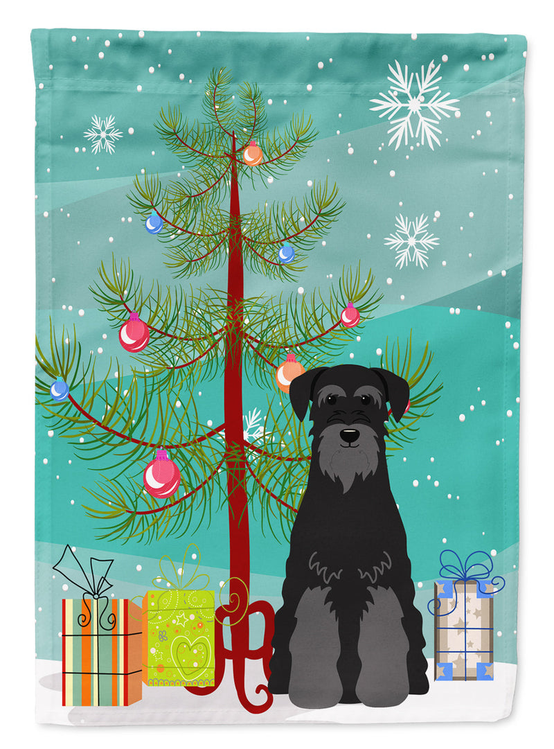 Merry Christmas Tree Standard Schnauzer Black Flag Garden Size BB4157GF