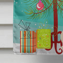 Merry Christmas Tree Saint Bernard House Flag 28x40 Porch Sleeve Pole Decorative Outside Yard Banner Artwork Wall Hanging, Polyester