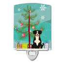 Merry Christmas Tree Entlebucher Ceramic Night Light Compact, UL-Certified, Ideal for Bedroom, Bathroom, Nursery, Hallway, Kitchen, 6x4x3, Multicolor