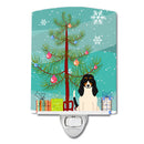 Merry Christmas Tree Swiss Hound Ceramic Night Light Compact, UL-Certified, Ideal for Bedroom, Bathroom, Nursery, Hallway, Kitchen, 6x4x3, Multicolor