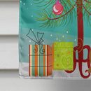 Merry Christmas Tree Staffordshire Bull Terrier Brown House Flag 28x40 Porch Sleeve Pole Decorative Outside Yard Banner Artwork Wall Hanging, Polyester