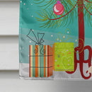 Merry Christmas Tree Central Asian Shepherd Dog House Flag 28x40 Porch Sleeve Pole Decorative Outside Yard Banner Artwork Wall Hanging, Polyester