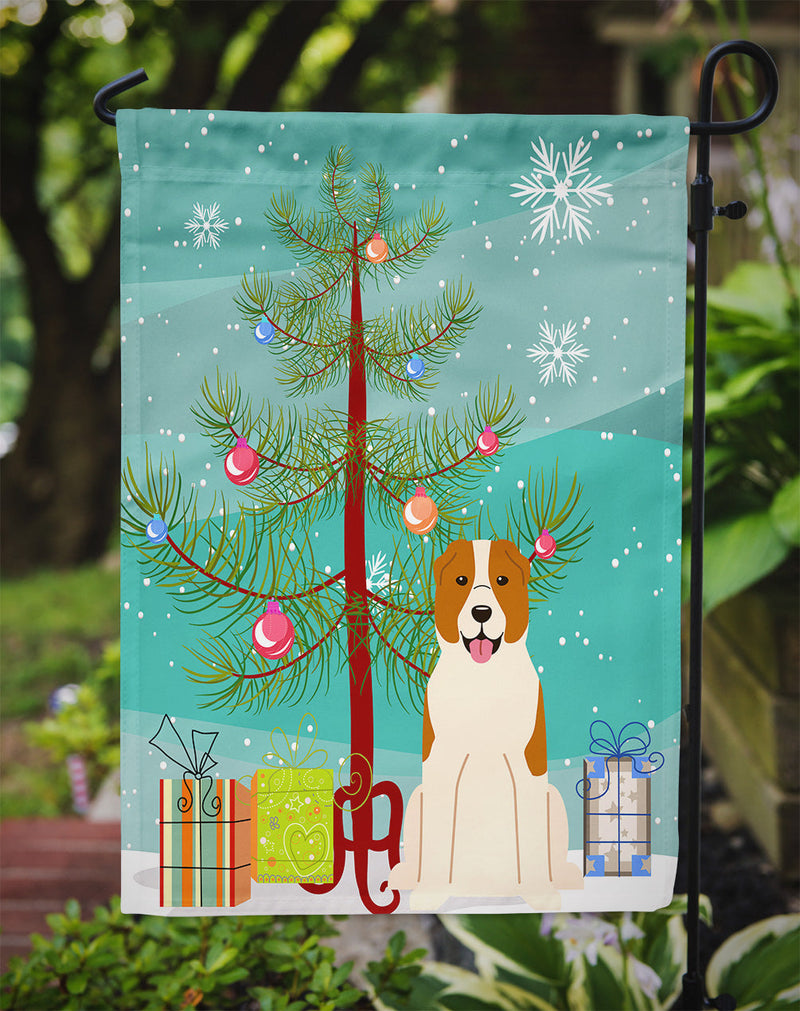 Merry Christmas Tree Central Asian Shepherd Dog Flag Garden Size BB4174GF