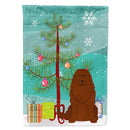 Merry Christmas Tree Caucasian Shepherd Dog House Flag 28x40 Porch Sleeve Pole Decorative Outside Yard Banner Artwork Wall Hanging, Polyester