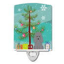 Merry Christmas Tree Poodle Silver Ceramic Night Light Compact, UL-Certified, Ideal for Bedroom, Bathroom, Nursery, Hallway, Kitchen, 6x4x3, Multicolor