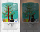 Merry Christmas Tree Beauce Shepherd Dog Ceramic Night Light Compact, UL-Certified, Ideal for Bedroom, Bathroom, Nursery, Hallway, Kitchen, 6x4x3, Multicolor