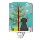 Merry Christmas Tree Briard Black Ceramic Night Light Compact, UL-Certified, Ideal for Bedroom, Bathroom, Nursery, Hallway, Kitchen, 6x4x3, Multicolor