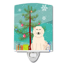 Merry Christmas Tree Great Pyrenese Ceramic Night Light Compact, UL-Certified, Ideal for Bedroom, Bathroom, Nursery, Hallway, Kitchen, 6x4x3, Multicolor