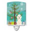 Merry Christmas Tree Bedlington Terrier Sandy Ceramic Night Light Compact, UL-Certified, Ideal for Bedroom, Bathroom, Nursery, Hallway, Kitchen, 6x4x3, Multicolor