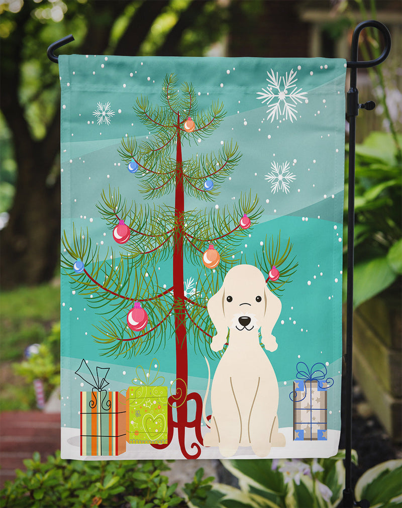 Merry Christmas Tree Bedlington Terrier Sandy Flag Garden Size BB4216GF