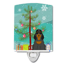 Merry Christmas Tree Cocker Spaniel Black Tan Ceramic Night Light Compact, UL-Certified, Ideal for Bedroom, Bathroom, Nursery, Hallway, Kitchen, 6x4x3, Multicolor