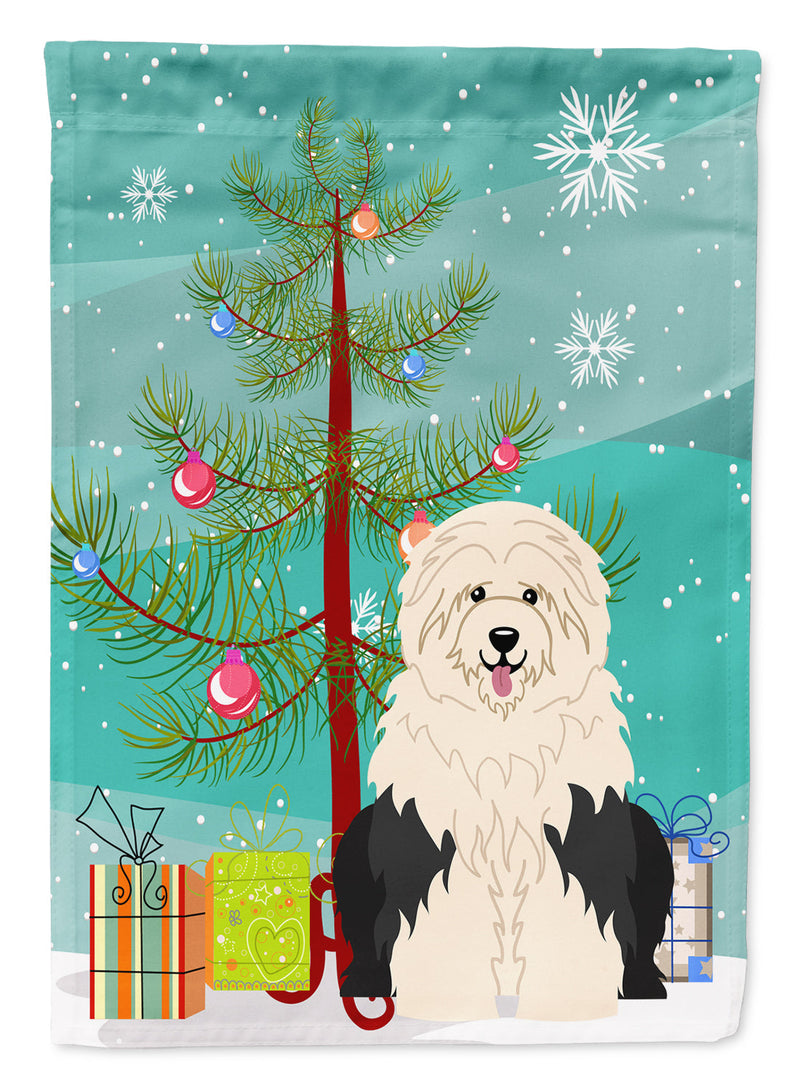 Merry Christmas Tree Old English Sheepdog Flag Garden Size BB4221GF