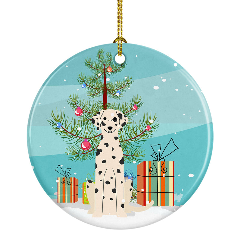 Merry Christmas Tree Dalmatian Ceramic Ornament BB4222CO1