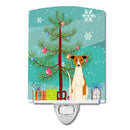 Merry Christmas Tree Whippet Ceramic Night Light Compact, UL-Certified, Ideal for Bedroom, Bathroom, Nursery, Hallway, Kitchen, 6x4x3, Multicolor