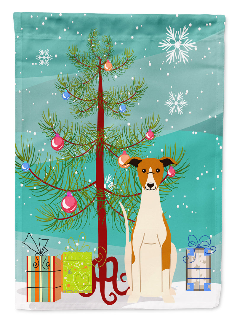 Merry Christmas Tree Whippet Flag Garden Size BB4224GF