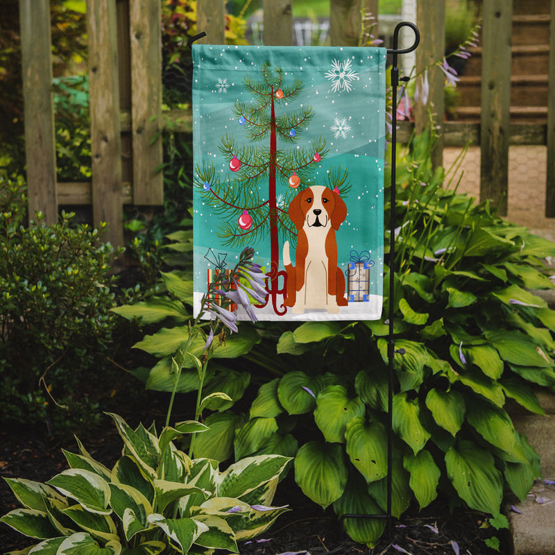 Merry Christmas Tree English Foxhound Flag Garden Size BB4235GF