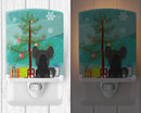 Merry Christmas Tree Chinese Crested Black Ceramic Night Light Compact, UL-Certified, Ideal for Bedroom, Bathroom, Nursery, Hallway, Kitchen, 6x4x3, Multicolor