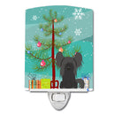 Merry Christmas Tree Chinese Crested Black Ceramic Night Light Compact, UL-Certified, Ideal for Bedroom, Bathroom, Nursery, Hallway, Kitchen, 6x4x3, Multicolor