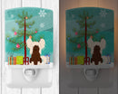 Merry Christmas Tree Chinese Crested Cream Ceramic Night Light Compact, UL-Certified, Ideal for Bedroom, Bathroom, Nursery, Hallway, Kitchen, 6x4x3, Multicolor