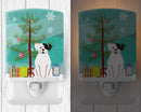 Merry Christmas Tree White Boxer Cooper Ceramic Night Light Compact, UL-Certified, Ideal for Bedroom, Bathroom, Nursery, Hallway, Kitchen, 6x4x3, Multicolor