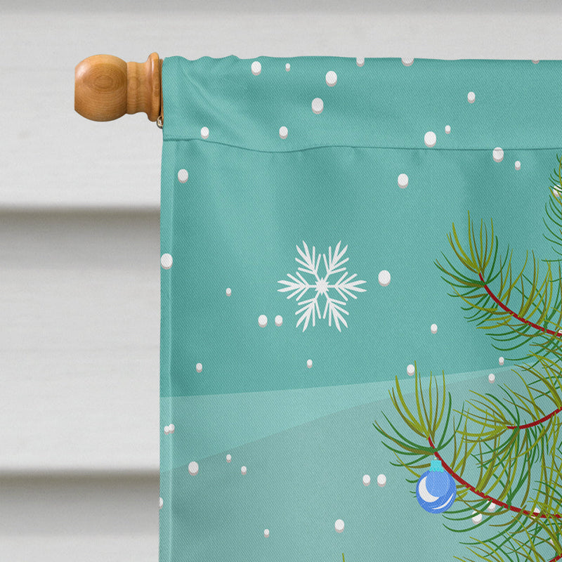 Merry Christmas Tree Fawn Boxer Flag Canvas House Size BB4240CHF