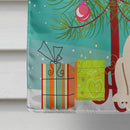Merry Christmas Tree English Bulldog White House Flag 28x40 Porch Sleeve Pole Decorative Outside Yard Banner Artwork Wall Hanging, Polyester