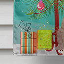 Merry Christmas Tree English Bulldog Grey Brindle  House Flag 28x40 Porch Sleeve Pole Decorative Outside Yard Banner Artwork Wall Hanging, Polyester