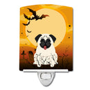 Halloween Pug Cream Ceramic Night Light Compact, UL-Certified, Ideal for Bedroom, Bathroom, Nursery, Hallway, Kitchen, 6x4x3, Multicolor