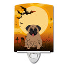 Halloween Pug Brown Ceramic Night Light Compact, UL-Certified, Ideal for Bedroom, Bathroom, Nursery, Hallway, Kitchen, 6x4x3, Multicolor