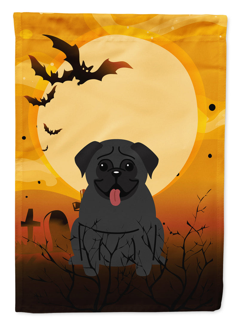 Halloween Pug Black Flag Canvas House Size BB4272CHF