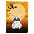 Halloween French Bulldog Piebald House Flag 28x40 Porch Sleeve Pole Decorative Outside Yard Banner Artwork Wall Hanging, Polyester