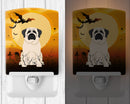 Halloween Mastiff White Ceramic Night Light Compact, UL-Certified, Ideal for Bedroom, Bathroom, Nursery, Hallway, Kitchen, 6x4x3, Multicolor