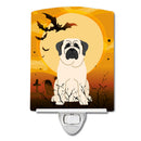 Halloween Mastiff White Ceramic Night Light Compact, UL-Certified, Ideal for Bedroom, Bathroom, Nursery, Hallway, Kitchen, 6x4x3, Multicolor