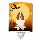 Halloween Basset Hound Ceramic Night Light Compact, UL-Certified, Ideal for Bedroom, Bathroom, Nursery, Hallway, Kitchen, 6x4x3, Multicolor