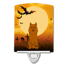 Halloween Karelian Bear Dog Ceramic Night Light Compact, UL-Certified, Ideal for Bedroom, Bathroom, Nursery, Hallway, Kitchen, 6x4x3, Multicolor