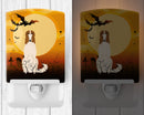 Halloween Borzoi Ceramic Night Light Compact, UL-Certified, Ideal for Bedroom, Bathroom, Nursery, Hallway, Kitchen, 6x4x3, Multicolor