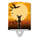 Halloween Manchester Terrier Ceramic Night Light Compact, UL-Certified, Ideal for Bedroom, Bathroom, Nursery, Hallway, Kitchen, 6x4x3, Multicolor